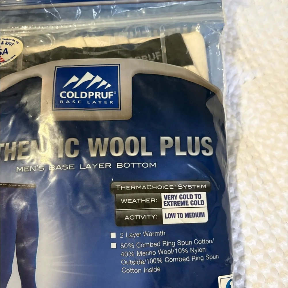 Men's Wool Plus Base Layer Bottom - Cream color